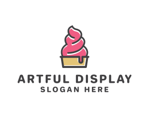 Strawberry Yogurt Dessert logo design