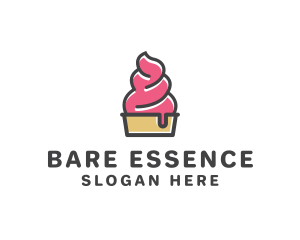 Strawberry Yogurt Dessert logo design