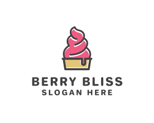 Strawberry - Strawberry Yogurt Dessert logo design