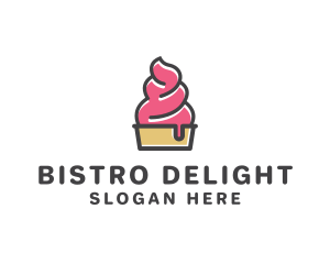 Strawberry Yogurt Dessert logo design