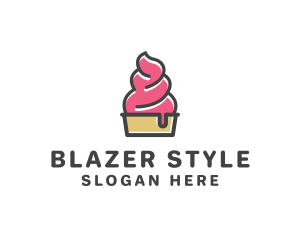 Strawberry Yogurt Dessert logo design