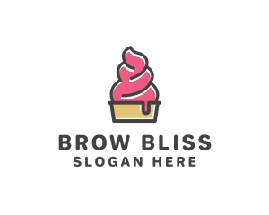 Strawberry Yogurt Dessert logo design