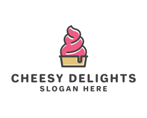 Strawberry Yogurt Dessert logo design