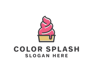 Strawberry Yogurt Dessert logo design