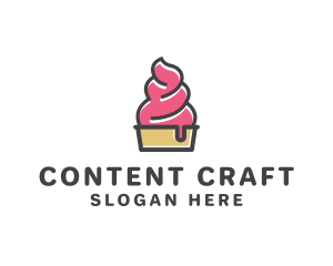 Strawberry Yogurt Dessert logo design