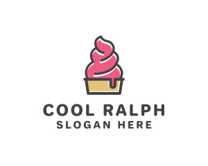 Strawberry Yogurt Dessert logo design