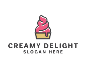 Yogurt - Strawberry Yogurt Dessert logo design