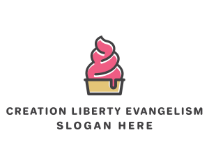 Strawberry Yogurt Dessert logo design