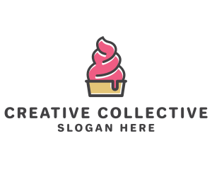 Strawberry Yogurt Dessert logo design