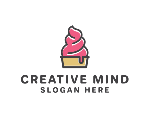 Strawberry Yogurt Dessert logo design