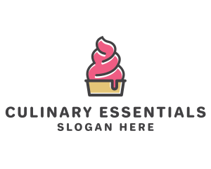 Strawberry Yogurt Dessert logo design