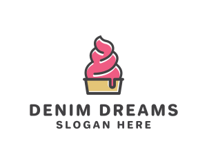 Strawberry Yogurt Dessert logo design