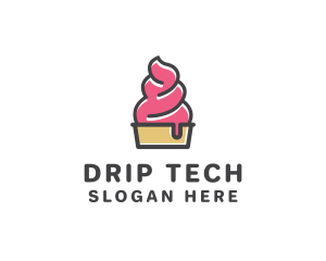 Strawberry Yogurt Dessert logo design