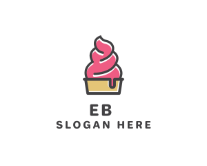 Strawberry Yogurt Dessert logo design