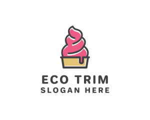 Strawberry Yogurt Dessert logo design