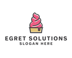 Strawberry Yogurt Dessert logo design