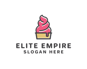 Strawberry Yogurt Dessert logo design