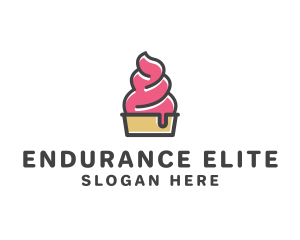 Strawberry Yogurt Dessert logo design