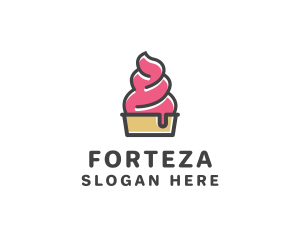 Strawberry Yogurt Dessert logo design