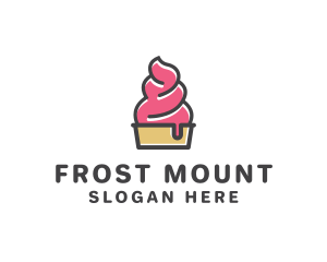 Strawberry Yogurt Dessert logo design