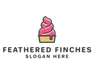 Strawberry Yogurt Dessert logo design