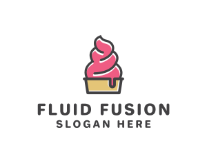 Strawberry Yogurt Dessert logo design