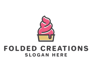 Strawberry Yogurt Dessert logo design