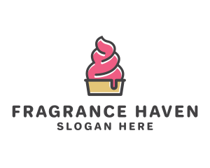 Strawberry Yogurt Dessert logo design