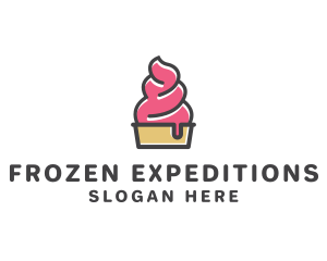 Strawberry Yogurt Dessert logo design