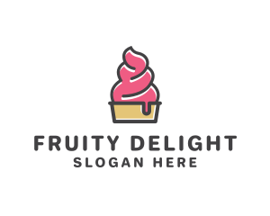 Strawberry Yogurt Dessert logo design