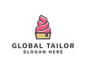 Strawberry Yogurt Dessert logo design