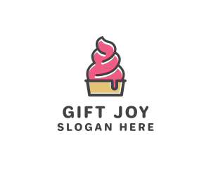 Strawberry Yogurt Dessert logo design