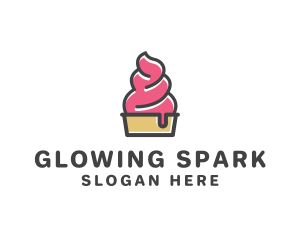 Strawberry Yogurt Dessert logo design