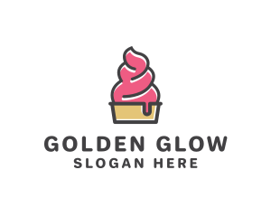 Strawberry Yogurt Dessert logo design