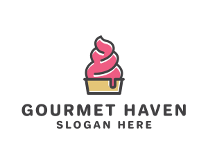 Strawberry Yogurt Dessert logo design