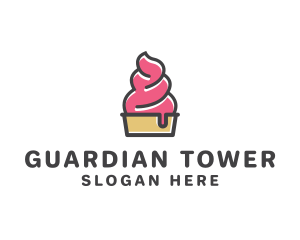 Strawberry Yogurt Dessert logo design