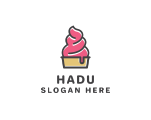 Strawberry Yogurt Dessert logo design