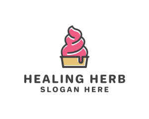 Strawberry Yogurt Dessert logo design