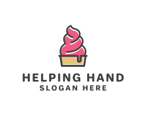 Strawberry Yogurt Dessert logo design