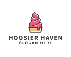 Strawberry Yogurt Dessert logo design