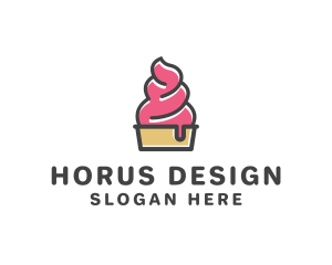 Strawberry Yogurt Dessert logo design