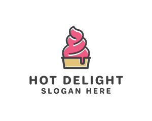 Strawberry Yogurt Dessert logo design