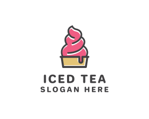 Strawberry Yogurt Dessert logo design