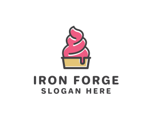 Strawberry Yogurt Dessert logo design