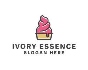 Strawberry Yogurt Dessert logo design