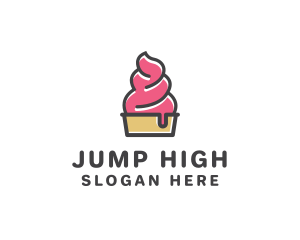 Strawberry Yogurt Dessert logo design