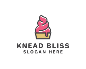 Strawberry Yogurt Dessert logo design