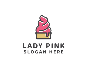 Strawberry Yogurt Dessert logo design