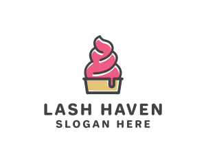 Strawberry Yogurt Dessert logo design