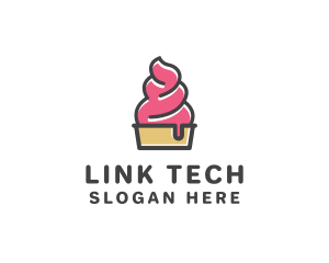 Strawberry Yogurt Dessert logo design